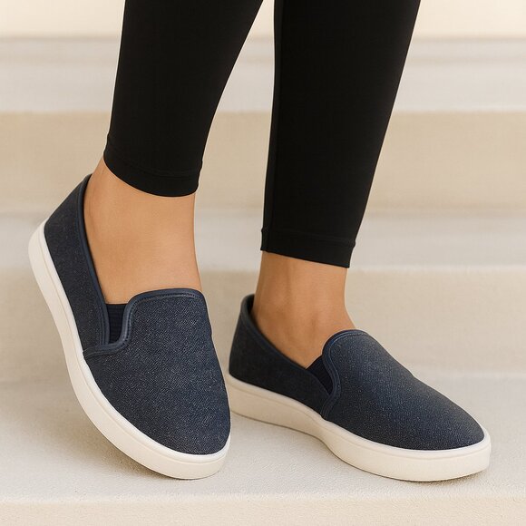 Moleca Shoes - Casual Comfort Moleca Navy Blue Slip On Sneakers Size 6 (35)